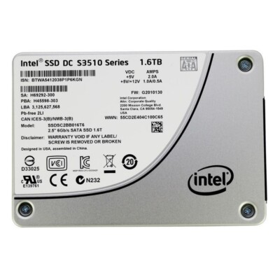 Intel DC S3510 Series 1.6TB SSD SATA III Enterprise 2.5'' 6Gb/s SSDSC2BB016T6