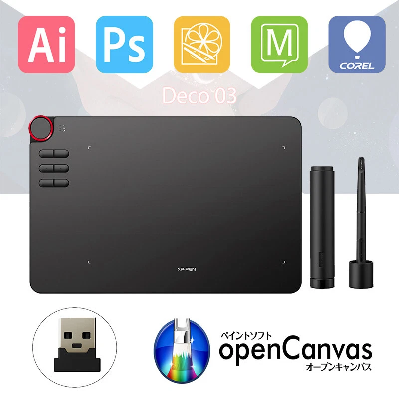XP-Pen Deco 03 2.4G USB Wireless Graphics Drawing Tablet 10x5.62