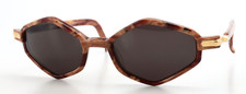 COURR GES Vintage 90s Sunglasses ONE 9410 A.626 Hexagonal Slim Brown Paris