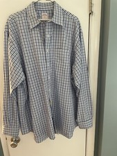 Brooks Brothers 346 Men  s Blue Plaid Dress Shirt Size XL