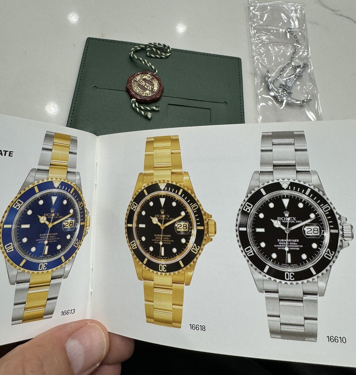 ロレックス サブマリーナ　小冊子14060 16610 16600 オイスタ Authentic Rolex Submariner Booklet Manual SET + Anchor 16610 16613