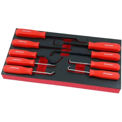 Neilsen 9pc Scraper Pick And Hook Set O Ring Gaskets Seals Remover Eva Foam Tray