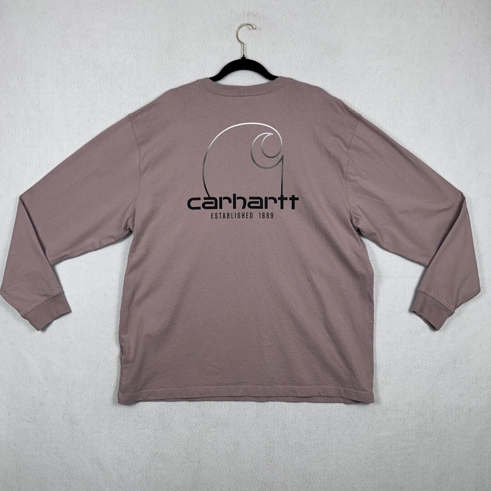 Carhartt Men's Loose Fit Long Sleeve Pocket Tee XL Graphic Workwear Excellent Condition