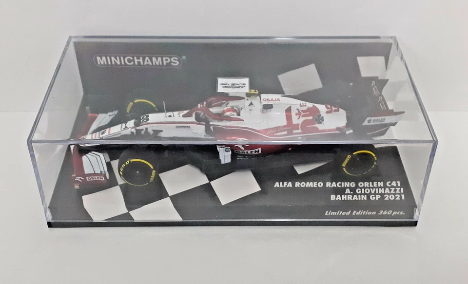 MODELLINO AUTO 1:43 F1 MINICHAMPS ALFA ROMEO C41 A. GIOVINAZZI BAHRAIN GP 2021 - Immagine 2 di 4