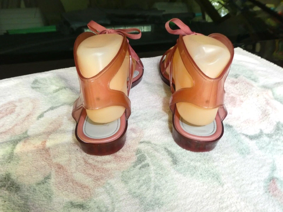Melissa + Jason Wu~Women's Artemis Light Pink Jelly Sandals~7~Ribbon Tie~N/W/O/B - Image 3 of 4