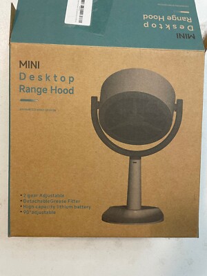 Desktop Range Hood  2 Filter Pads 2 Speed Exhaust Fan Rechargeable Portable