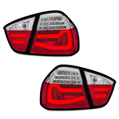 Original LED lightbar taillights red for BMW 3 Series E90 from 2004-2008 clear glass