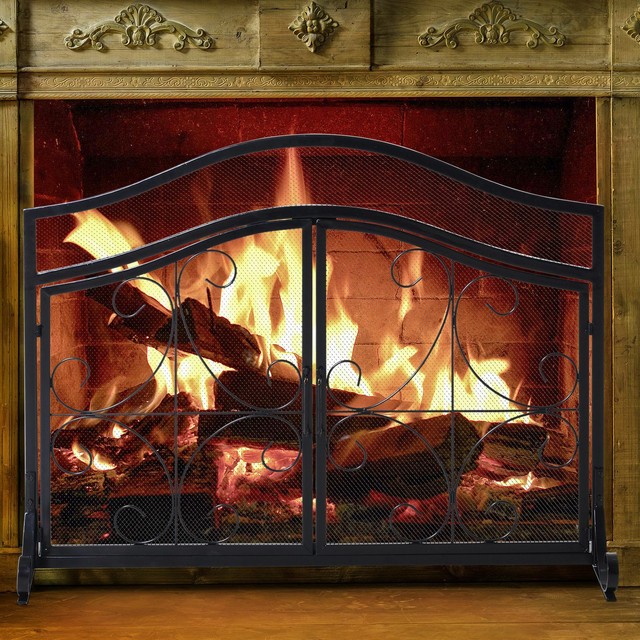 Freestanding Fireplace Screens With Doors Fireplace Ideas