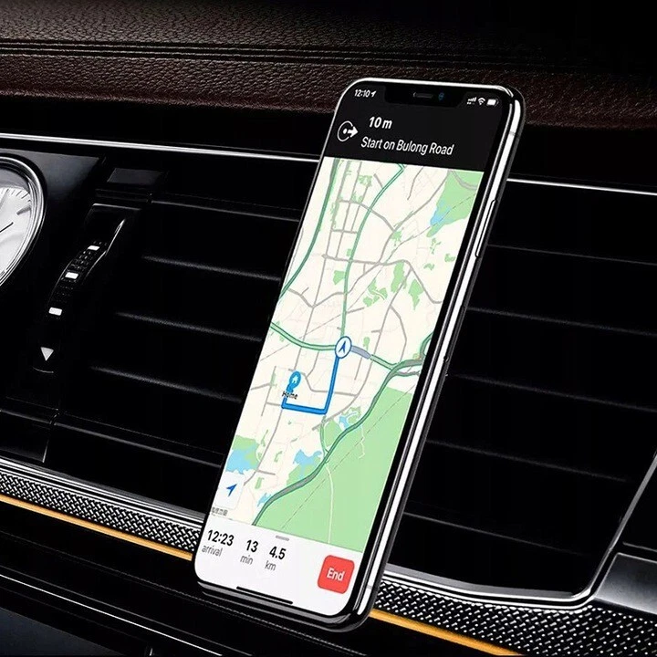 SUPPORTO CELLULARE AUTO MAGNETICO PER BOCCHETTE ARIA PORTA TELEFONO CON CALAMITA - Immagine 4 di 4