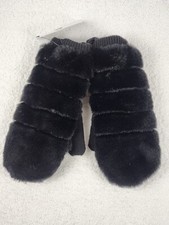 NWT UGG Women's All Over Fur Gloves Mitten S/M BLACK