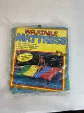 Vintage SunSationals 72" Inflatable Air Mattress Outdoor Beach Pool Unique Green