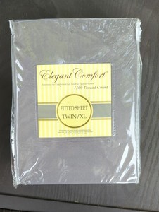 Elegant Comfort 1500 Thread Count Fitted Sheet Twin Extra Large Gray New In PKG