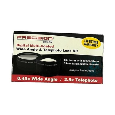 Precision Design Multi-Coated Wide Angle 0.45x & Telephoto 2.5x Lens Kit