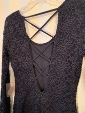 "Little Black Dress" Forever 21 Black ROSES Lace Dress Xtra Small NEW W/ TAGS