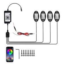 4 Pods RGB LED Rock Lights, Multicolor Underglow LED Light Kit with APP