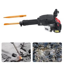52cc Gas-Powered Demolition Jack Hammer Concrete Breaker Drill 1900W w/2 Chisels