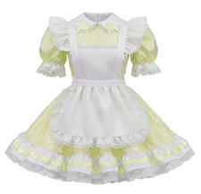WUNDERSCHÖNES ZOFENKLEID SCHÜRZE SATIN SPITZE SISSY ZOFE  TRANSGENDER (MSZK770)