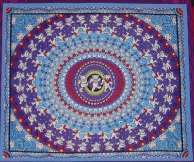 New Mini Grateful Dead Dancing Bears Spiral Retro Tapestry Wall Hanging Poster