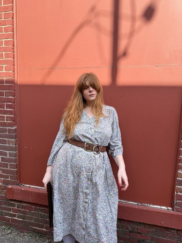 Antique Cotton Feed sack dress vintage floral spiderweb cotton 1930’s-1940s-XL