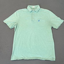 Johnnie-O Hangin Out Men Large Polo Mint Green Heathered Short Sleeve Surf Shirt