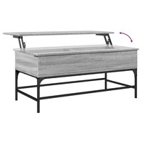 Couchtisch Wohnzimmertisch Aufklappbar Grau Sonoma 100X50X45 Cm Spanplatte