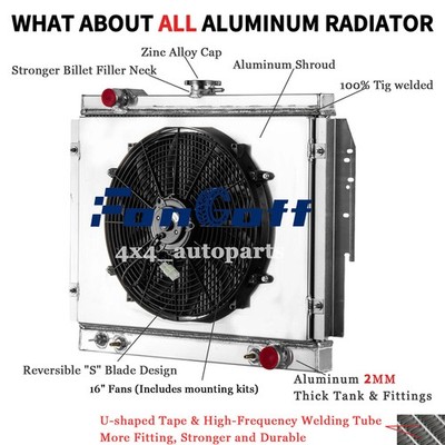 3Row Radiator+Shroud Fan Fit 1979-93 Dodge D/W 100 250/200 350 Truck V8 Aluminum
