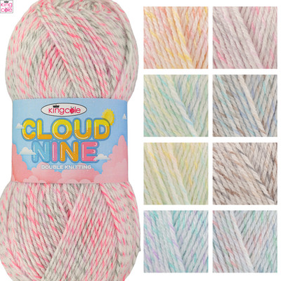 King Cole Cloud Nine DK - 100g Strickwolle Garn Acryl gehäkelt weich 