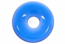 Achat blau Donut Schmuck Anh&auml;nger 25mm f&uuml;r's Lederband HS122