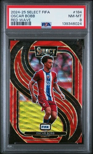 2024-25 Panini Select Fifa Red Wave #184 Oscar Bobb 53/59 PSA 8