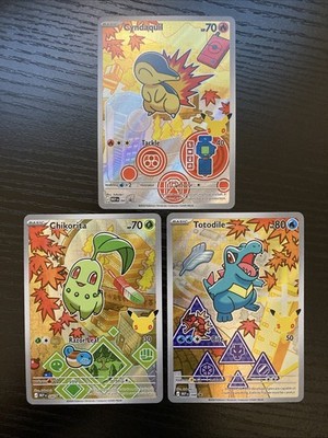 First Partner Complete Johto Gen 2 Set Cyndaquil 047 Totodile 048 Chikorita 046
