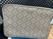 Kate Spade New York Beige Floral Canvas Padded Laptop Sleeve Case for 15"