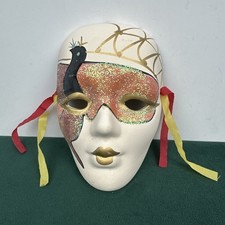 Venetian Masquerade Mask 5.5  Peacock Glitter Decor
