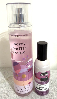 Bath & Body Works Berry Waffle Cone Fine Fragrance Mist 8oz & Room Spray 1.5oz