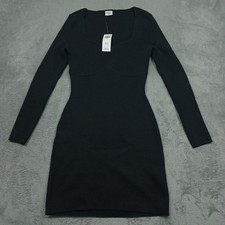 Abercrombie Fitch Sweater Dress Womens Medium Petite Black Pullover Preppy NWT