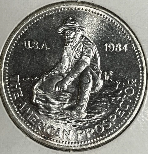 Engelhard 1984 American Prospector 1 Troy Ounce .999 Fine Silver Round Coin
