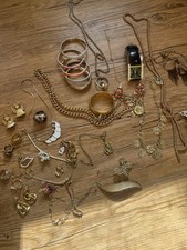 Vintage Lot of 40 Gold Tone Wearable Jewelry Some Anne Klein, Coro, Joan Rivers