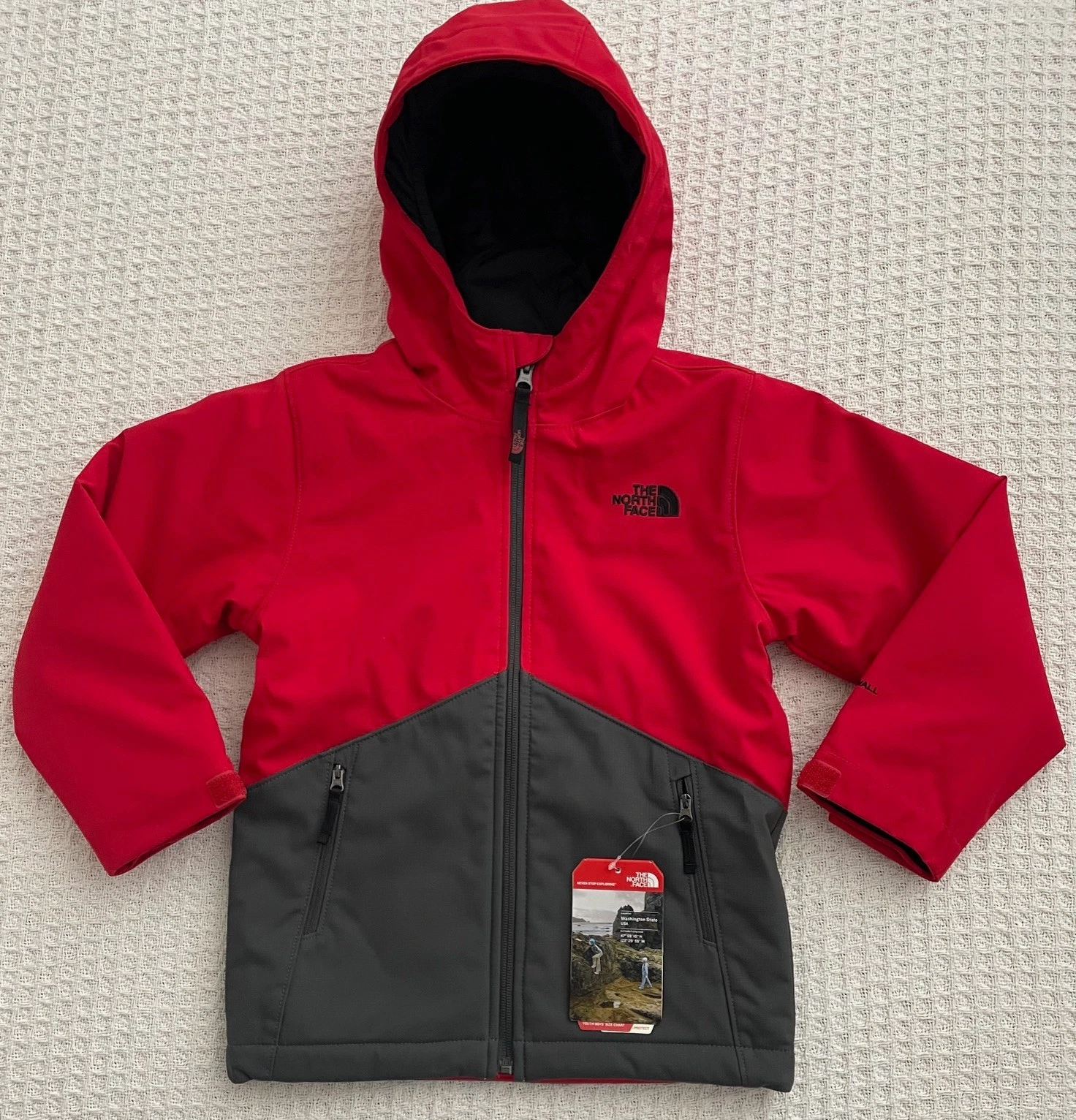 The North Face Boy's Apex Elevation Windwall HeatSeeker Jacket - Red / Grey - XS
