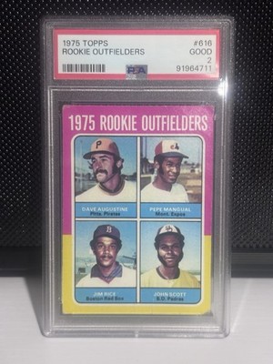 1975 Topps #616 Rookie Outfielders Jim Rice PSA 2 RC Baseball Card