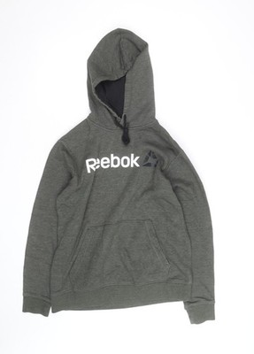 Reebok Herren Grün Pullover Hoodie Medium Logo Fleece Sweatshirt