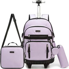 Rolling Backpack for Girls with Wheels, School Bag, Lunch Box  Pencil Case