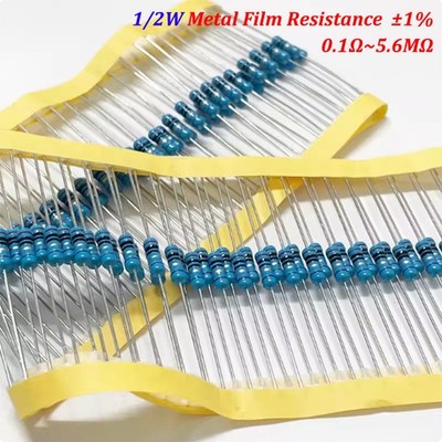 50 Stück 1/2 W Metallfilm Widerstand ± 1%-Full Range Wert von 0,1Ohm bis 5,6MOhm