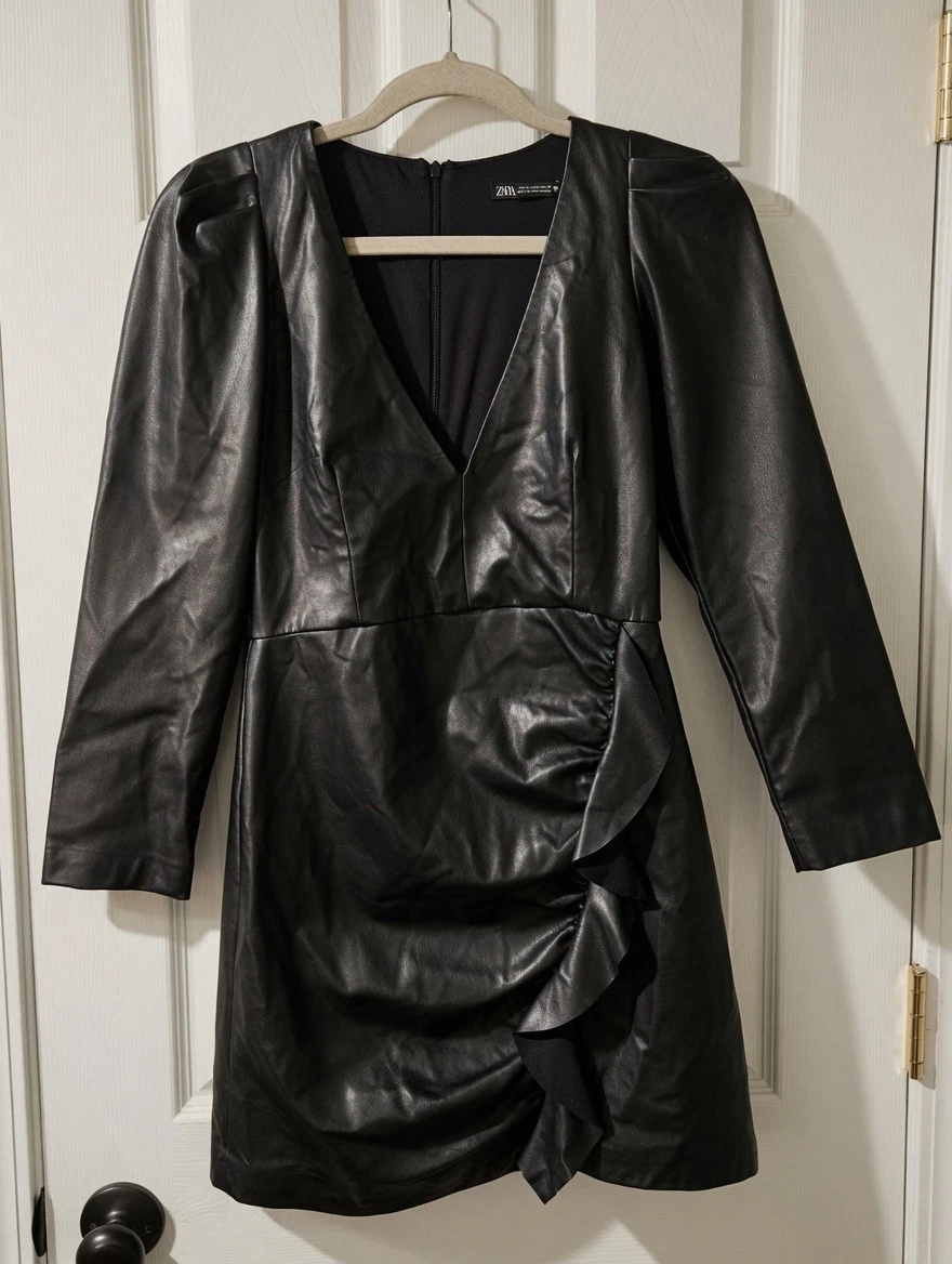 long sleeve leather dress zara Zara | Dresses | Zara Faux Leather Dress