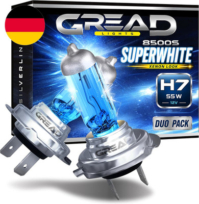 Gread - H7 Lampe Auto H7 12V 55W - Super-White - Frontscheinwerfer 8500K E-Prüfz