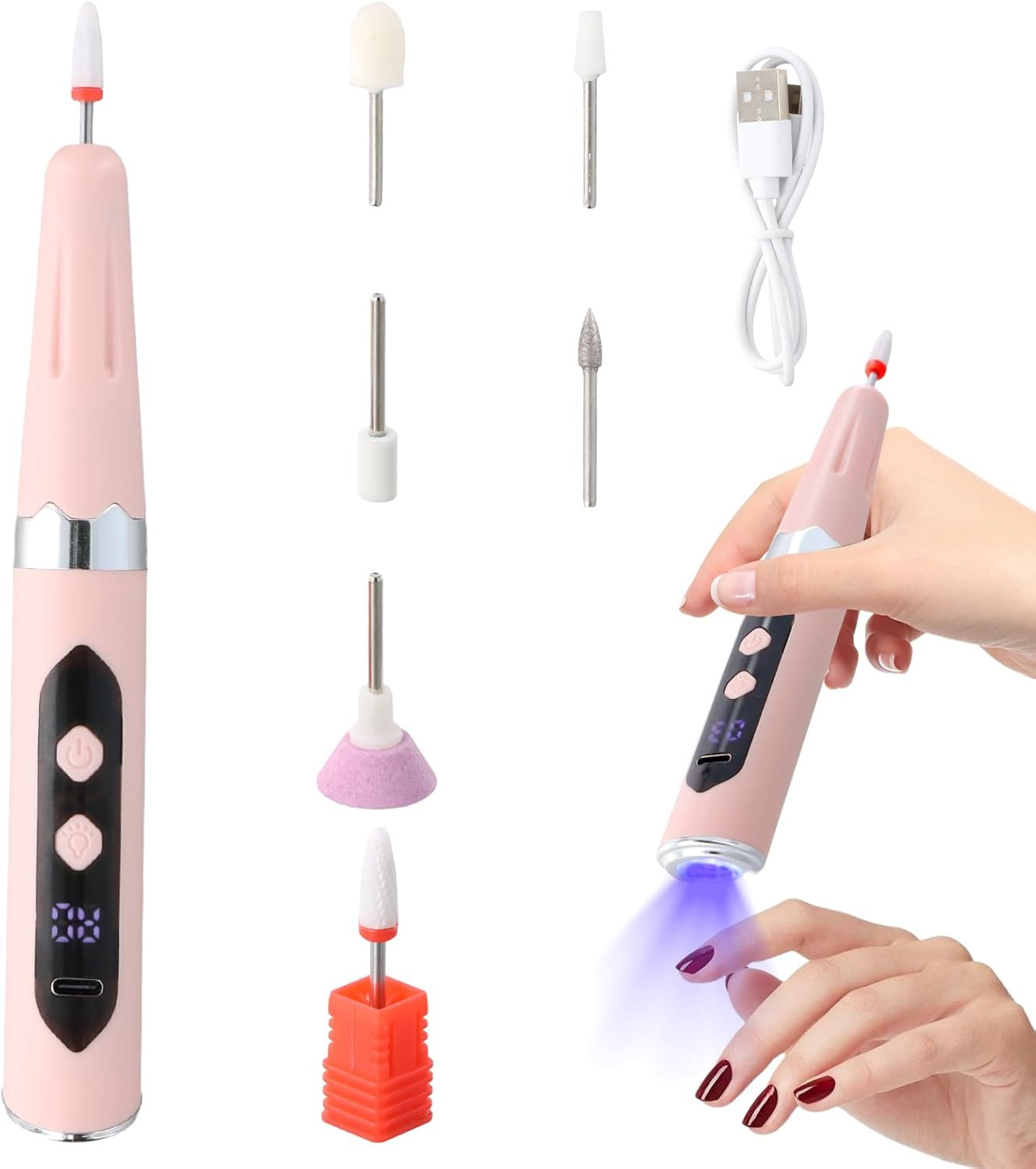 Fresa Unghie 2 in 1 USB: Lima Elettrica + Lampada UV in Offerta