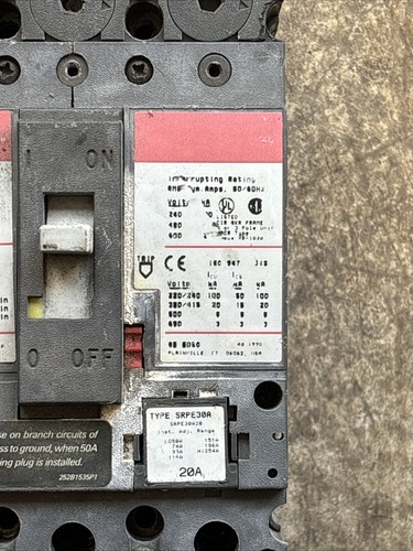 SELA36AT0030 GENERAL ELECTRIC TYPE SRPE30A CURRENT LIMITING CIRCUIT BREAKER - Picture 3 of 5