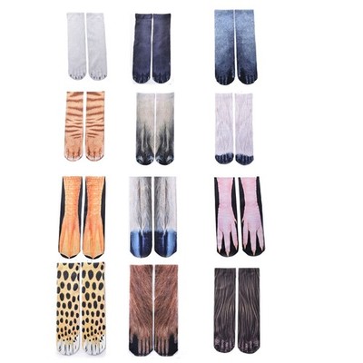 3D Print Animal Foot Socks 1 Pair Funny Digital Simulation Socks Unisex