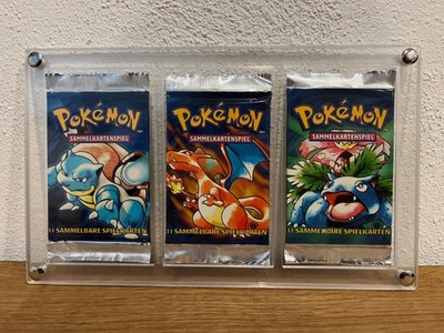Pokémon Base Set 1st Edition Booster Set Deutsch - Glurak Turtok Bisaflor Acryl