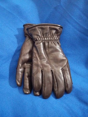 Roundtree & Yorke Men's Brown Leather Lined Gloves Size Large NWT