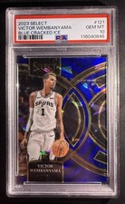 2023 Select - Premier Level Victor Wembanyama #121 Blue Cracked Ice Prizm (RC)