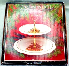 Pfaltzgraff 2 Tier Tidbit Tray "CHRISTMAS HERITAGE"